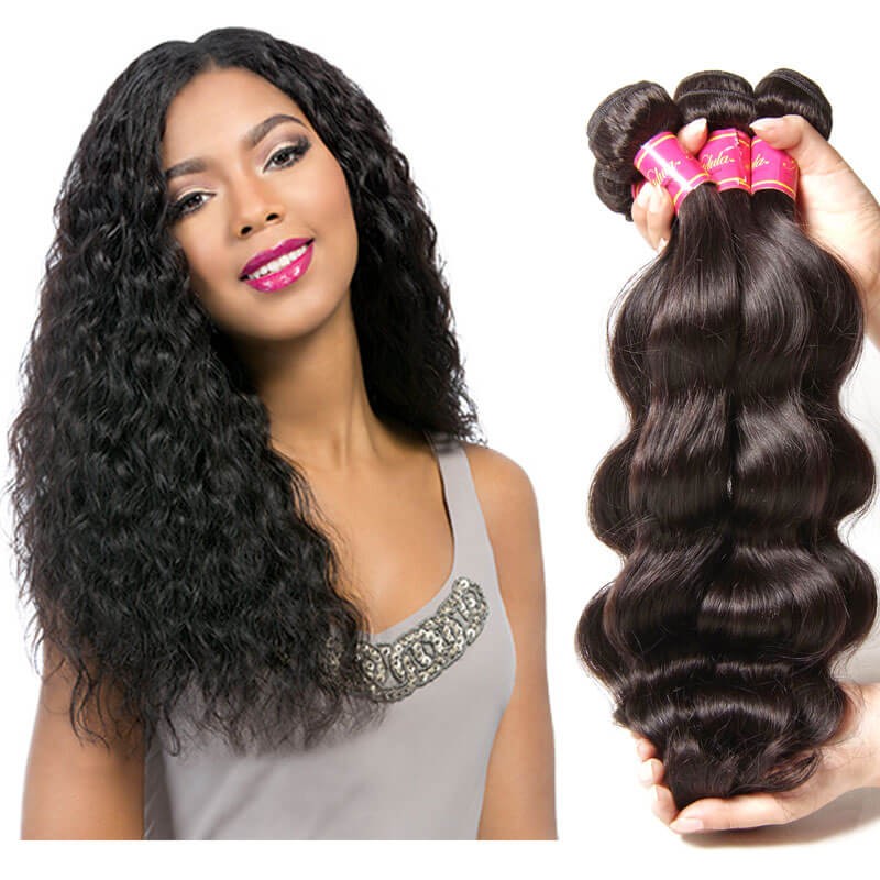 Idolra Affordable Virgin Peruvian Body Wave Hair Weave 4 Bundles Wavy Peruvian Virgin Human Hair Extensions